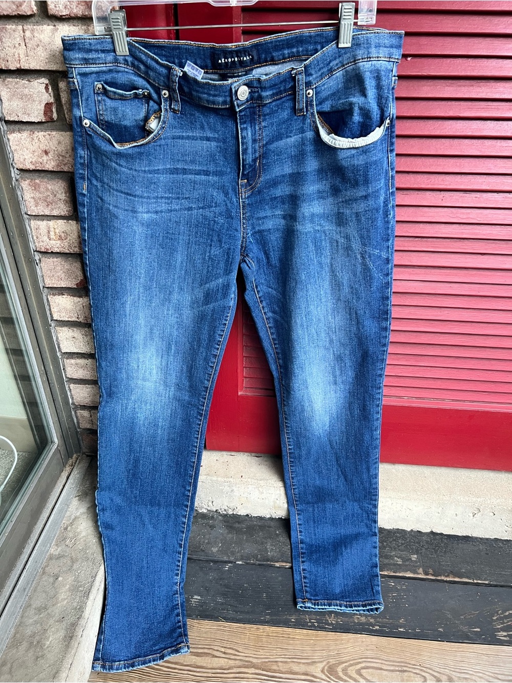 Aeropostale Low Rise Skinny Dark Wash Denim Jeans Size 16L